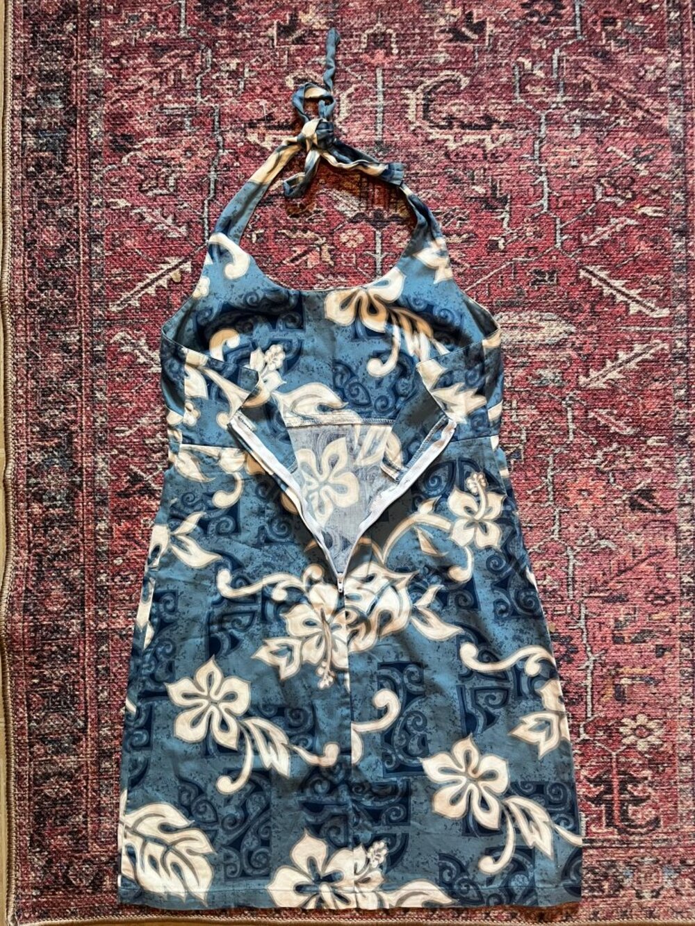Hawaiian Print Halter Mini Dress - Picture 5 of 9